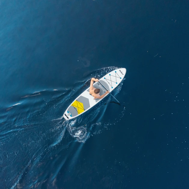 Надувна SUP-дошка 350см до 150 кг  + весло, насос, рюкзак, плавник – туристичний сапборд Rebel ACTIVE  | Білого кольору