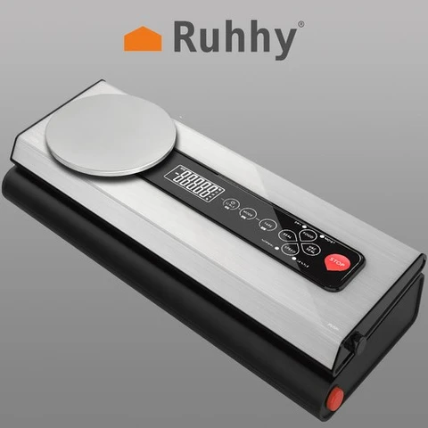 Вакууматор для продуктів з вагою + рулон плівки та 5 пакетів RUHHY 22533  (120Вт, -80kPa)