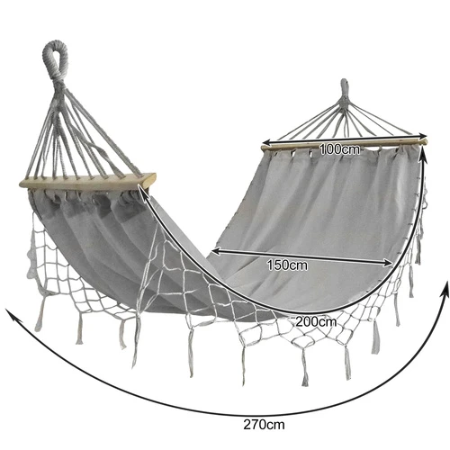 Садовий гамак  200x150см Gardlov XXL сірий