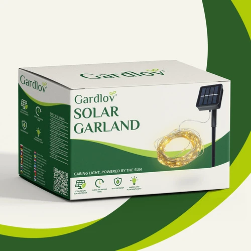 Сонячна гірлянда вулична на 15 м, 150 LED Gardlov LigtMax — Вуличне світлодіодне освітлення, водстійка IP44