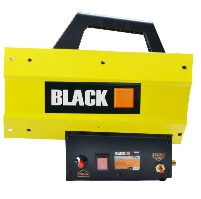 Газовий обігрівач / Газова теплова гармата (дуйка) 15 кВт BLACK (Пропан/Бутан) + шланг і редуктор (Польща)