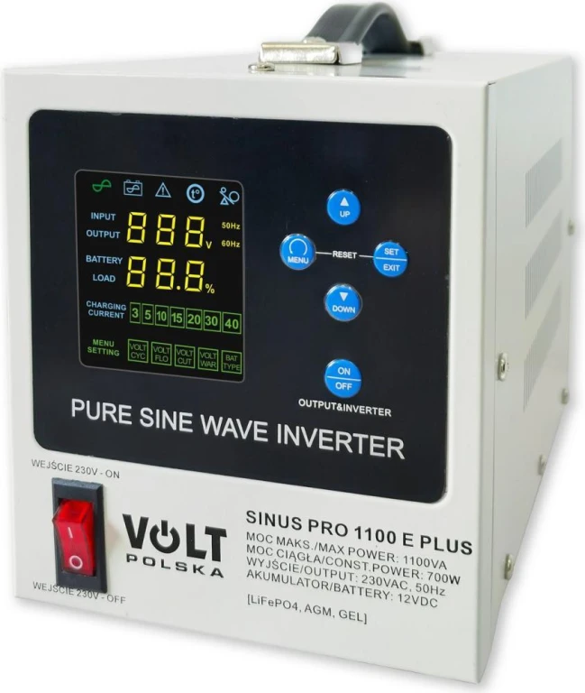 ДБЖ інвертор Volt Polska SINUS PRO 1100 E PLUS LiFePo4, AGM,GEL
