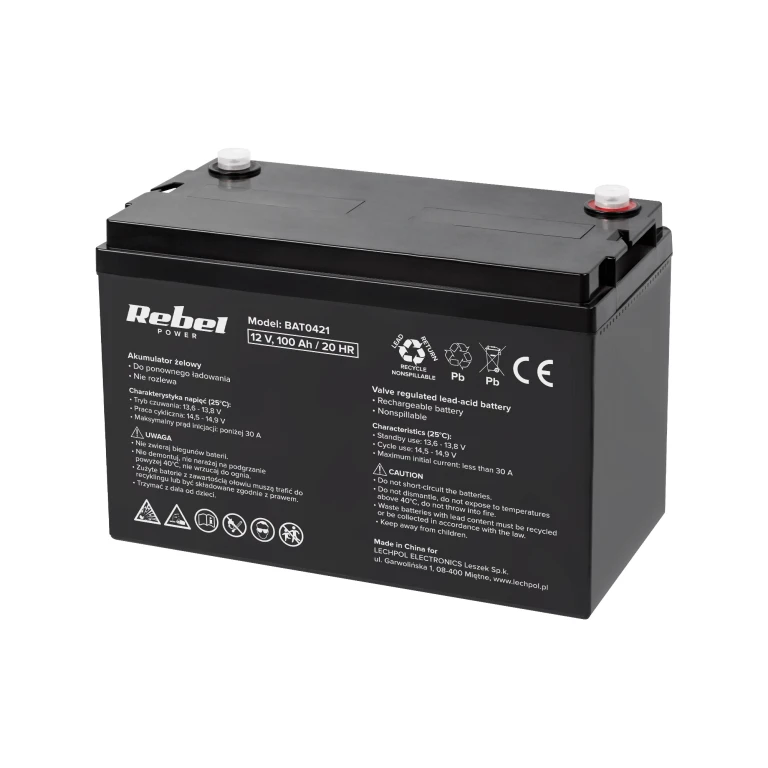 Гелевий акумулятор Rebel 12V 100Ah