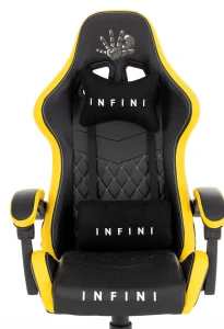 Ігрове крісло Infini Five Чорне з жовими вставками (25068)