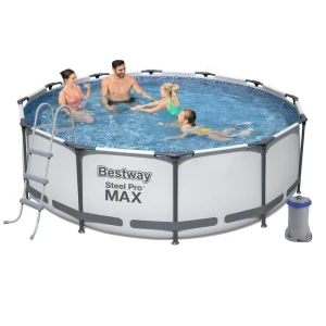 Каркасний басейн 10 в 1 Bestway Steel Pro Max 366 х 100 см з драбиною