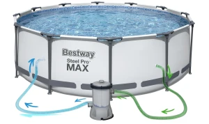 Каркасний басейн 10 в 1 Bestway Steel Pro Max 366 х 100 см з драбиною