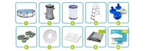 Каркасний басейн 10 в 1 Bestway Steel Pro Max 366 х 100 см з драбиною