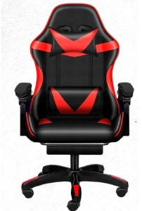 Ігрове крісло Care Life з підставкою для ніг Red/Black (CF-301-TBM)