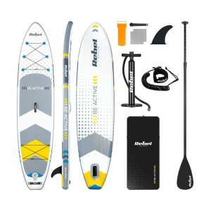 Надувна SUP-дошка 350см до 150 кг  + весло, насос, рюкзак, плавник – туристичний сапборд Rebel ACTIVE  | Білого кольору