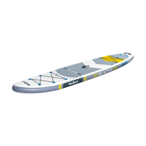 Надувна SUP-дошка 350см до 150 кг  + весло, насос, рюкзак, плавник – туристичний сапборд Rebel ACTIVE  | Білого кольору
