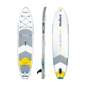 Надувна SUP-дошка 350см до 150 кг  + весло, насос, рюкзак, плавник – туристичний сапборд Rebel ACTIVE  | Білого кольору