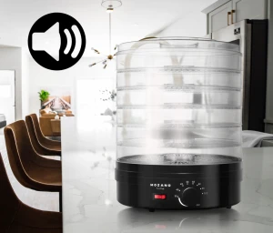 Дегідратор Mozano Food Dehydrator 500W – для овочів, фруктів, грибів, м'яса (чорний, 6 лотків, 40-70°C, таймер)