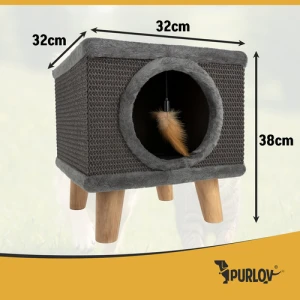 Лежанка для кота - будиночок на ніжках Purlov 26215