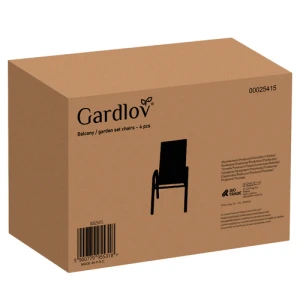 Комплект садових стільців 4 шт. Gardlov – металеві з м'яким сидінням (PVC), для дачі та тераси