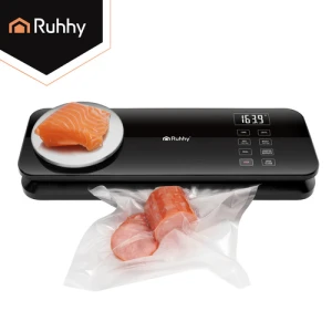 Вакууматор для продуктів з вагою, ножем, 5 пакетів та плівка Ruhhy Black Line