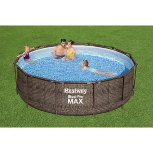 Каркасний басейн 366 x 100 см Bestway Ротанг 56709 з насосом і драбиною