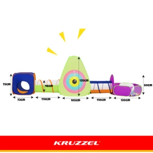 Дитячий намет-тунель + 100 кульок Kruzzel MAX 5 в 1 — Ігровий комплекс та сухий басейн
