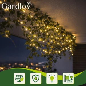 Сонячна гірлянда вулична на 15 м, 150 LED Gardlov LigtMax — Вуличне світлодіодне освітлення, водстійка IP44