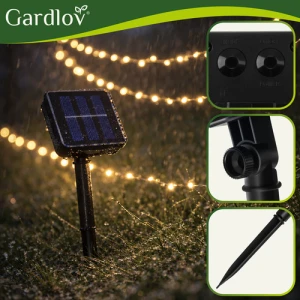 Сонячна гірлянда вулична на 15 м, 150 LED Gardlov LigtMax — Вуличне світлодіодне освітлення, водстійка IP44