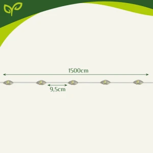 Сонячна гірлянда вулична на 15 м, 150 LED Gardlov LigtMax — Вуличне світлодіодне освітлення, водстійка IP44