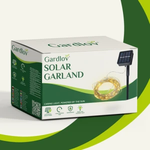 Сонячна гірлянда вулична на 15 м, 150 LED Gardlov LigtMax — Вуличне світлодіодне освітлення, водстійка IP44