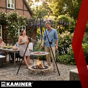 Підвісний садовий гриль-тринога з решіткою KAMINER 190 см
