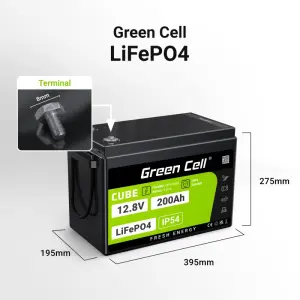 Акумулятор LiFePO4 Green Cell CUBE 12.8V 200Ah 2560Wh